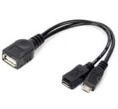 PremiumCord USB redukcia kábel USB A/female+Micro USB/female - Micro USB/male OTG