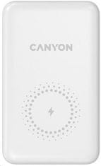 Canyon powerbanka PB-1001B PD&QC3.0,10 000mAh,Qi&AppleMagSafe,In 5/9V (Lightning/USB-C),Out 5/9/12V (USB-A+USB-C),biela
