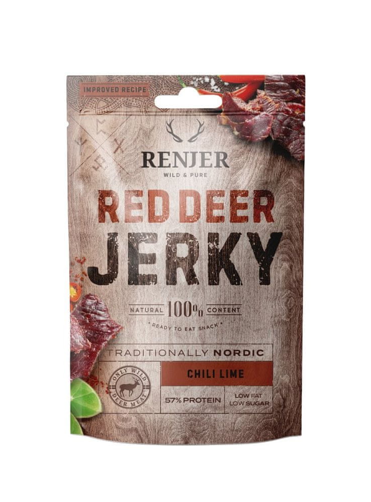 WEBHIDDENBRAND RENJER Modern Nordic Red Deer (Jelenie) Jerky Chilli & Lime 25g