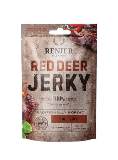 RENJER Modern Nordic Red Deer (Jelenie) Jerky Chilli & Lime 25g