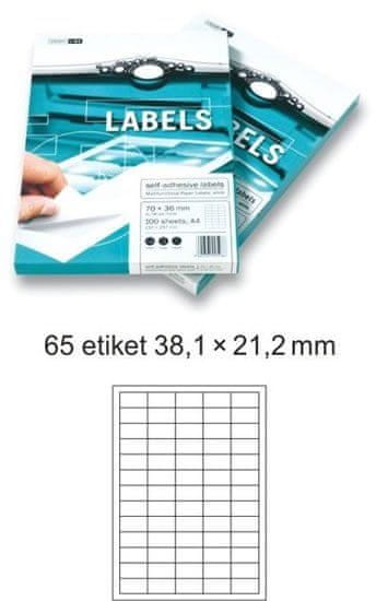 Smart LINE Samolepiace etikety 100 listov ( 65 etikiet 38,1 x 21,2 mm)