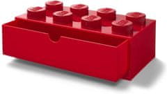LEGO Úložný box stolný 8 so zásuvkou - červený