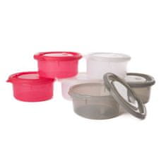 Misky s viečkami Bowls Pink/White/Grey 300ml (6ks)