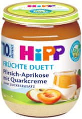 HiPP BIO Ovocný duet Broskyňa - Marhuľa s tvarohovým krémom od 10. mesiaca, 160 g