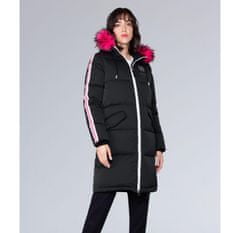 Soccx  Dámska Zimná bunda s kapucňou Black/neon magenta Čierna XL