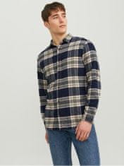 Jack&Jones Pánska košeľa JJPLAIN Slim Fit 12237039 Navy Blazer (Veľkosť S)