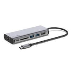 Belkin USB-C 6v1 húb - 4K HDMI, USB-C PD 3.0, 2x USB-A 3.0, RJ45, čítačka SD kariet