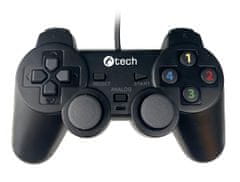 C-Tech Gamepad Callon pre PC/PS3, 2x analóg, X-input, vibračný, 1,8 m kábel, USB