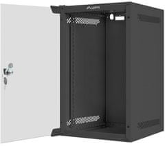 WF10-2309-10B, nástěnný rozvaděč, 9U/280x310, skleněné dveře, čierna