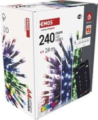 EMOS GoSmart LED vánoční řetěz, 24 m, venkovní i vnitřní, RGB, programy, časovač, wifi