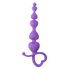 Análny kolík Purple Anal Beads Heart Handle