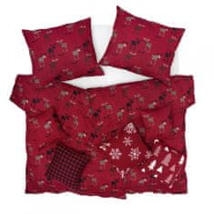 SCANquilt Obliečky KLASIK soby červená štandardný 1x paplón 140x200 + 1x vankúš 70x90 cm