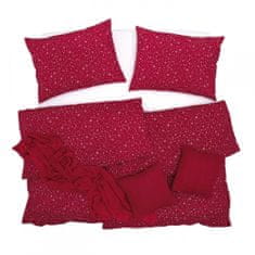 SCANquilt Obliečky KLASIK hviezdičky červená štandardný 1x paplón 140x200 + 1x vankúš 70x90 cm