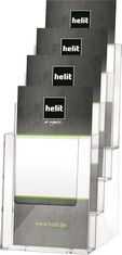Helit Držiak na katalógy, transparentný, stolný, 1/3 A4, 4 oddiely, H2352002