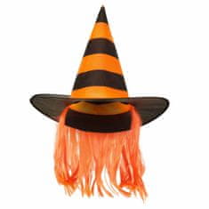 Amscan Čarodejnícky klobúk oranžový s vlasmi