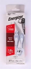 Energizer USB kábel, biela, USB-A - Lightning (Apple), 1,2 m, 3492548231355