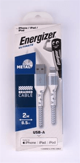 Energizer USB kábel, biela, USB-A - Lightning (Apple), 2 m, 3492548231812