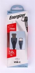Energizer USB kábel, čierna, USB-A - USB-C, 1,2 m, 3492548230662