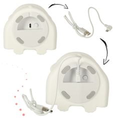 WOWO Biely Silikónový Psík - Nočná Lampa pre Deti s 8 LED, USB Napájanie