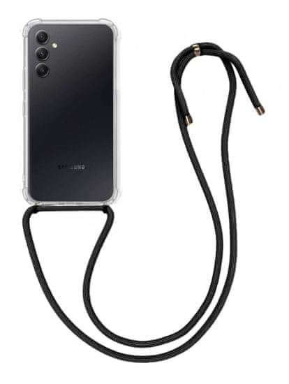 TopQ Kryt Samsung A34 s čiernou šnúrkou priehľadný 93372