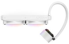 vodný chladič Kraken 280 ELITE RGB / 2x140mm RGB fan / 4-pin PWM / LCD disp. / 6 rokov / biely