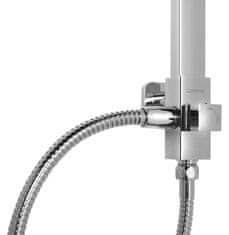 SAPHO , sprchový stĺp k napojeniu na batériu, pevná a ručná sprcha, hranatý, chróm, 1202-29