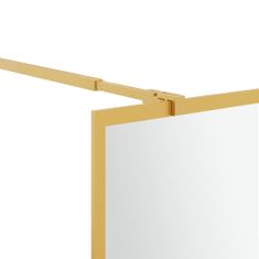 Vidaxl Sprchová zástena s priehľadným ESG sklom, zlatá 80x195 cm