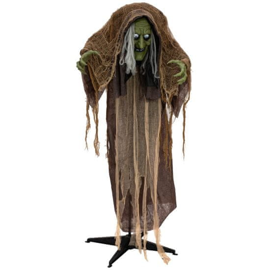 Europalms Halloween postava hrbatej čarodejnice, pohyblivá, 145 cm