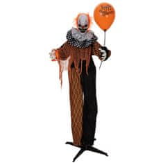 Europalms Halloween postava klauna s balónikom, pohyblivá, 166 cm