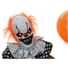 Europalms Halloween postava klauna s balónikom, pohyblivá, 166 cm