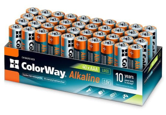 ColorWay alkalická batéria AAA/ 1.5V/ 40ks v balení