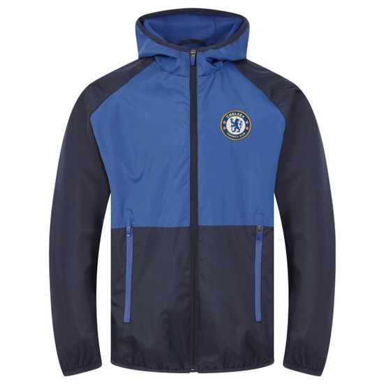 FAN SHOP SLOVAKIA Bunda ChelseaFC s kapucňou, zips, vrecká, znak, modrá