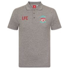 FAN SHOP SLOVAKIA Polo Tričko Liverpool FC, vyšitý znak, poly-bavlna, sivá | M