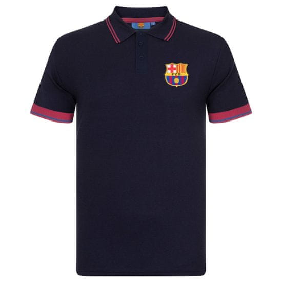 FAN SHOP SLOVAKIA Polo Tričko FC Barcelona, vyšitý znak, poly-bavlna, modrá