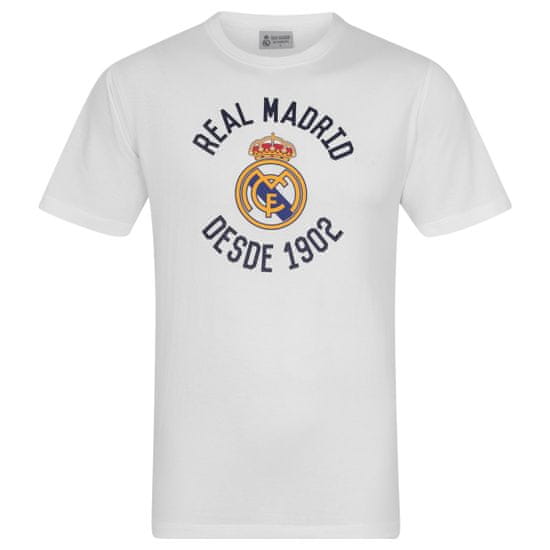 FAN SHOP SLOVAKIA Tričko Real Madrid CF, Biele, Farebný znak, Bavlna, Oficiálny