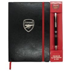 FAN SHOP SLOVAKIA Zápisník a Pero Arsenal FC, Čierna sada, A5, oficiálny produkt
