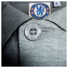 FAN SHOP SLOVAKIA Polo Tričko Chelsea FC, vyšitý znak, poly-bavlna, sivá | M