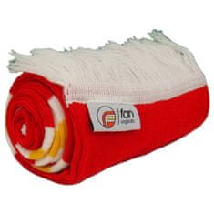FAN SHOP SLOVAKIA Futbalový šál, červené, biele a žlté pruhy, strapce, 145x20 cm