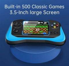 GGV  Herná konzola Q12 s ovládačom, 500 hier modrá