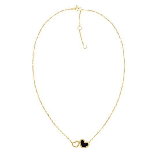 Tommy Hilfiger Pôvabný pozlátený náhrdelník so srdiečkami Enamel Hearts 2780742