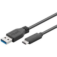 PremiumCord Kábel USB 3.1 konektor C/male - USB 3.0 A/male, čierny, 2m