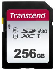 Transcend 256GB SDXC 300S (Class 10) UHS-I U3 V30 pamäťová karta, 100 MB/s R, 40 MB/s W