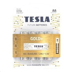 TESLA Teslá GOLD+ alkalická batéria AA (LR06, ceruzková, blister) 4 ks