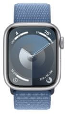 Apple Watch Series 9, 45 mm, Silver, Winter Blue Sport Loop (MR9F3QC/A)