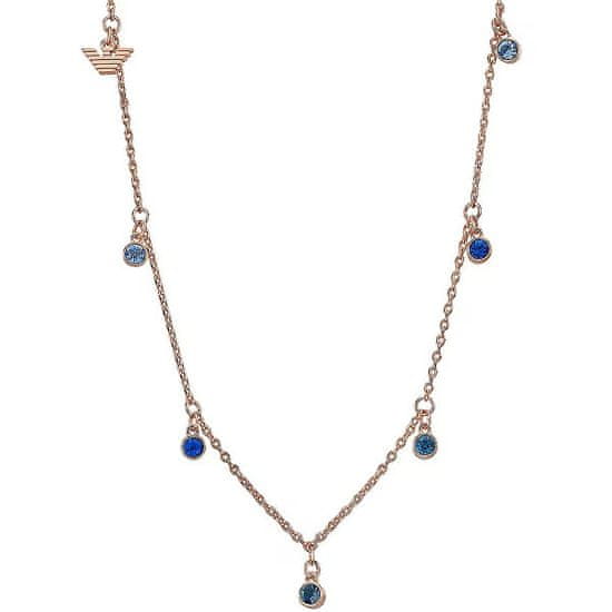 Emporio Armani Pôvabný bronzový náhrdelník s kryštálmi EGS3014221