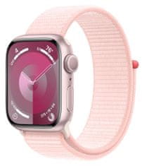 Apple Watch Series 9, 45 mm, Pink, Light Pink Sport Loop (MR9J3QC/A)