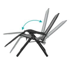 Timeless Tools Polstrovaná stolička zero gravity, rôzne farby- sivá