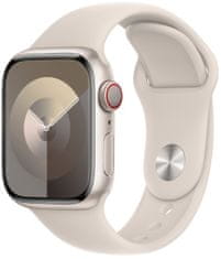 Apple Watch Series 9, Cellular, 41 mm, Starlight, Starlight Sport Band - S/M (MRHN3QC/A)