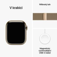 Apple Watch Series 9, Cellular, 41 mm, Gold Stainless Steel, Gold Milanese Loop (MRJ73QC/A)