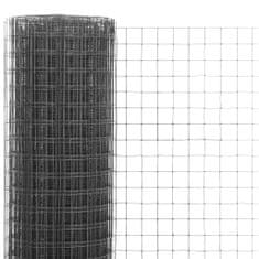 Vidaxl Drôtené pletivo, oceľ potiahnutá PVC 10x0,5 m, sivé